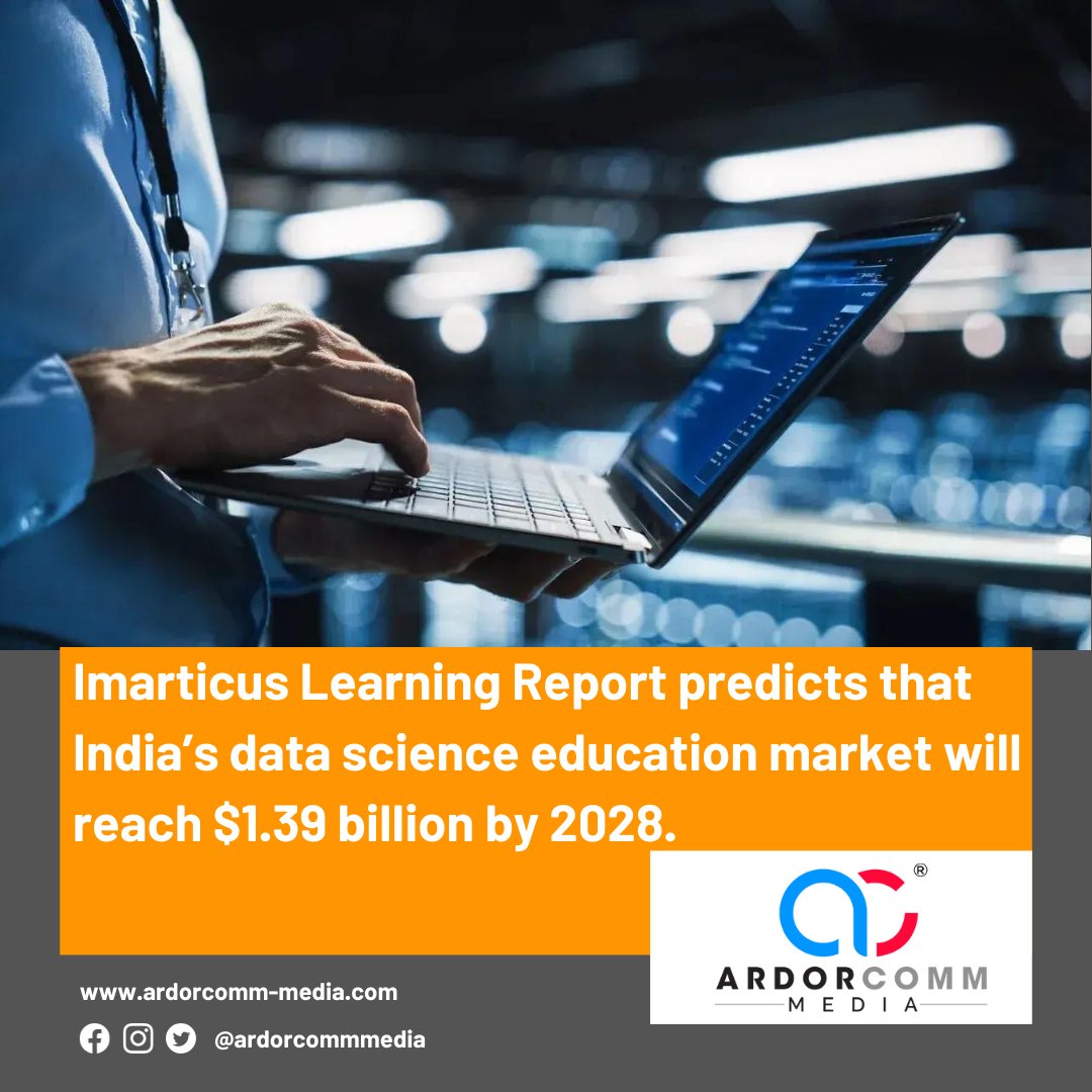 Imarticus Learning Report predicts that India’s data science education market will reach $1.39 billion by 2028.
-By ArdorComm News Network

ardorcomm-media.com/imarticus-lear…

#ArdorCommNews #ImarticusLearning #DataScienceEducation #EducationMarket #MarketPrediction #IndiaEducation