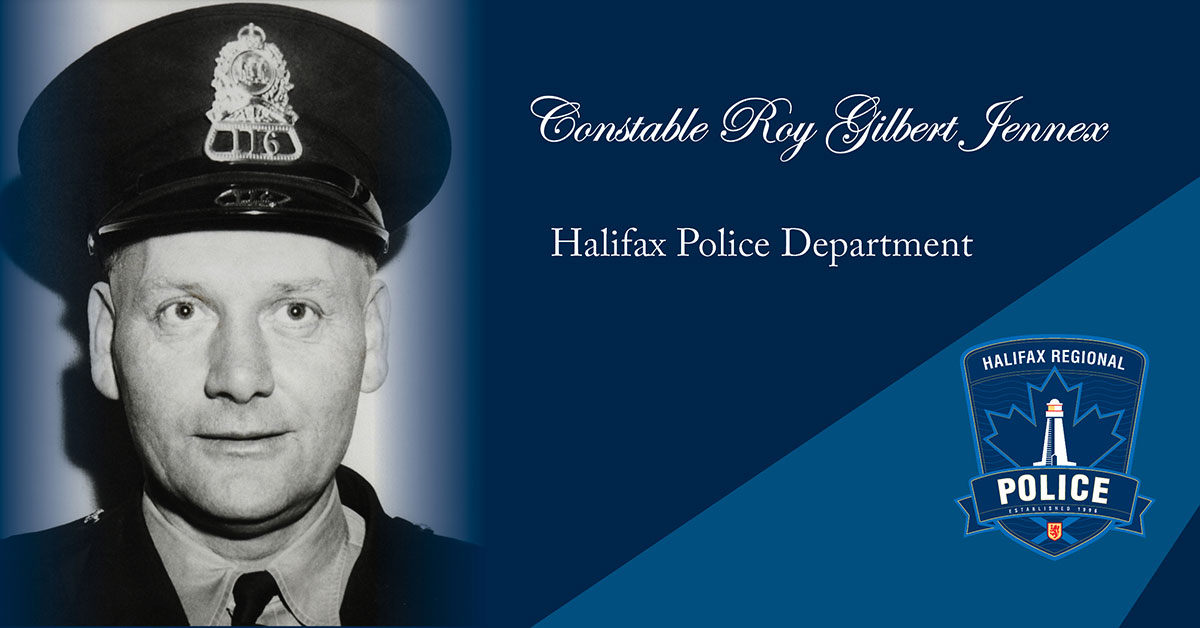 HfxRegPolice's tweet photo. Cst. Roy Gilbert Jennex died in the line of duty on November 29, 1963. Cst. Jennex was directing traffic on Quinpool Road when he was struck by a vehicle &amp; thrown into the path of an oncoming truck. We thank him for his service &amp; for making the ultimate sacrifice. #LODD #NSFallen https://t.co/XhpwgPKNvU