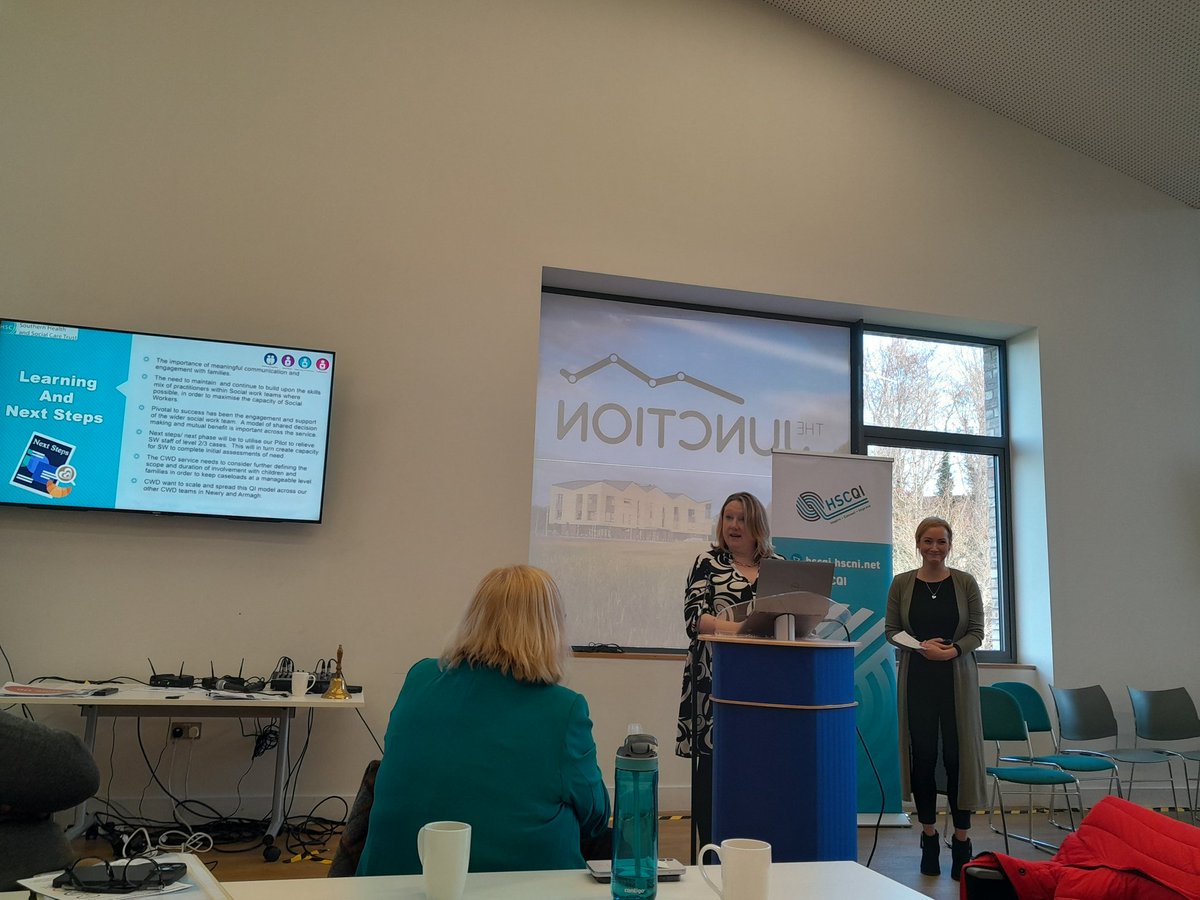 One of the stand out presentations for me this morning...you may have been dragged 'kicking and screaming' but Janine and Patricia are now converts for quality improvement within Children with Disabilities Service. Well done 👏 @SouthernHSCT