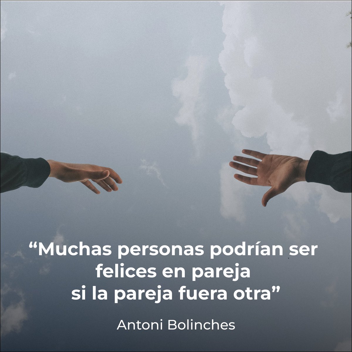Ciertamente…

“Muchas personas podrían ser felices en pareja si la pareja fuera otra”.

#Pareja #amor #relaciones #conflictos #harmonía #felicidad