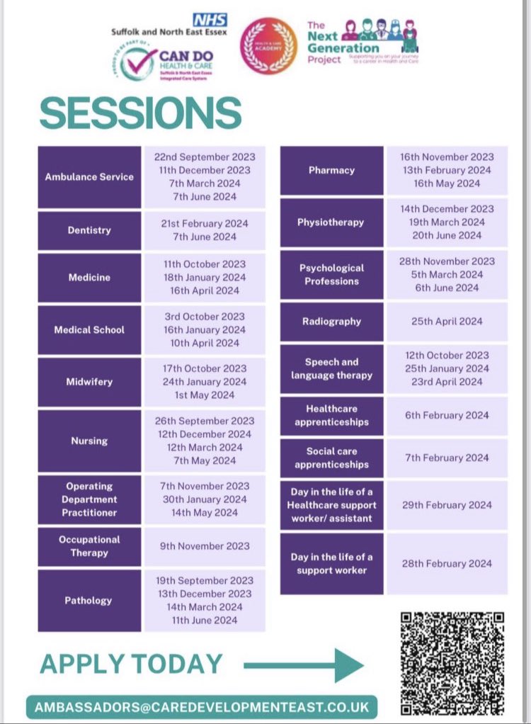 Are you interested in a #career in #health or #social care but not sure where to start? Our FREE Lets Talk about sessions are the best way to hear from our ambassadors about their job roles and pathways. To find out more email ambassadors@caredevelopmenteast.co.uk