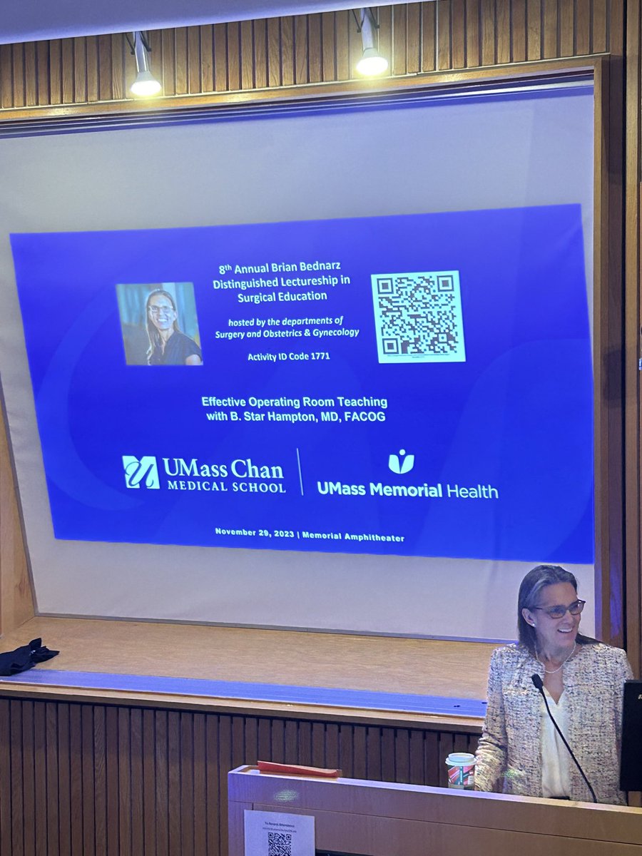 Today is the day of the Annual Bednarz Lecture with @UMassOBGYNRes! We have been looking forward to this amazing lecture by Dr. B. Star Hampton and Effective Operating Room Teaching. We are so grateful to learn from such an incredible leader!