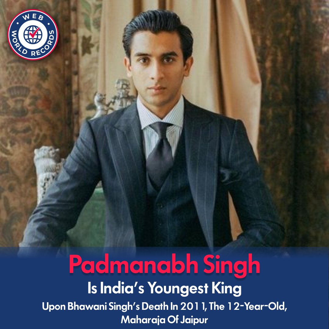 Padmanabh Singh Is India’s Youngest King.
.
.
.
#webworldrecords #India #fact #Didyouknow #Youngest #king #kingofjaipur #Jaipur #IndianKing #YoungestKing #RoyalIndian
 #KingPadmanabh #IndianRoyalty #RoyalBloodline #IndianMonarchy #RegalIndia #KingOfIndia #RoyalHeritage