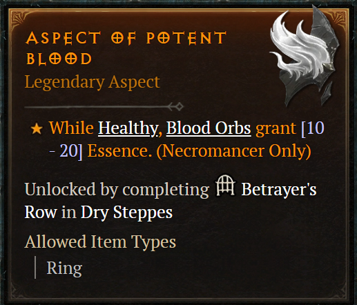 Hey @echohack as a fellow necro main was wondering if you know this.. for Fastblood, is it when a Blood Orb is generated, consumed (including from bloodlance consuming it), or when you pick it up?

Ive noticed that Aspect of Potent Blood triggers off of 'consume' which includes