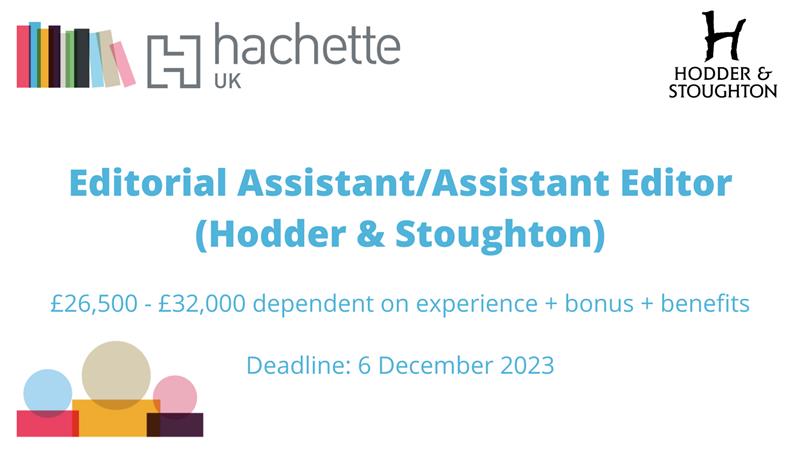 . @HodderFiction are looking for an Editorial Assistant or Assistant Editor to join the team working across commercial fiction genres!