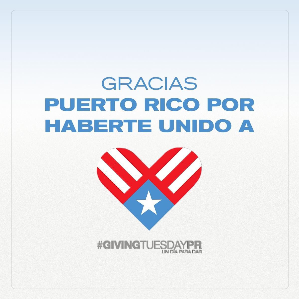 ¡LO LOGRAMOS! Una vez más nos unimos para demostrar que el acto más bello es dar al otro. Gracias a su ayuda nuestras organizaciones sin fines de lucro contarán con el apoyo para encaminar sus iniciativas solidarias. ¡GRACIAS!
#GivingTuesday #PuertoRico #LaBellezaDeDar