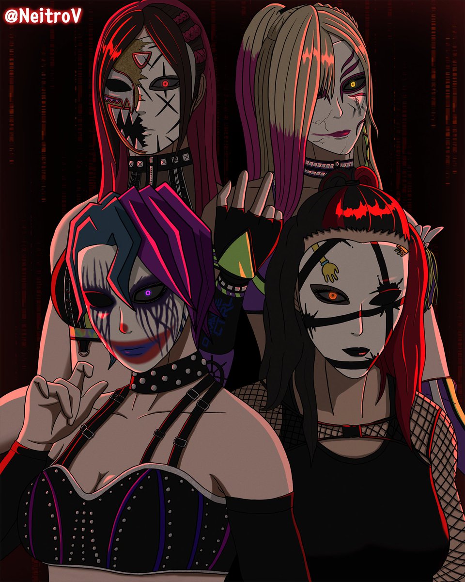 NeitroV's tweet photo. [Our War Games]
#DamageCTRL with the mask was really cool. 
I got some good inspiration and redesigned the mask.
They were really awesome at Survivor Series.
@Iyo_SkyWWE @KAIRI_official 
@WWEAsuka @itsBayleyWWE 

#SurvivorSeries #WarGames https://t.co/vRfz7Vld8X