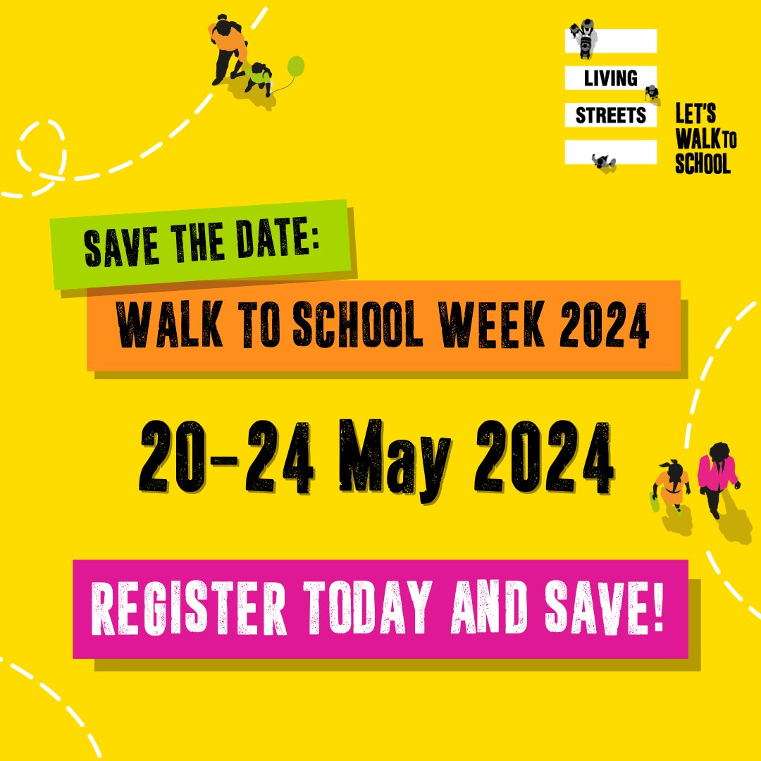 👀Already looking forward to #WalkToSchoolWeek 2024? 🚶‍♀️👩‍🦽👩‍🦯🚴 Register today and be the first one to know about the new theme and access our brand new classroom packs at an early bird rate upon release. 👉 act.livingstreets.org.uk/page/139958/da…