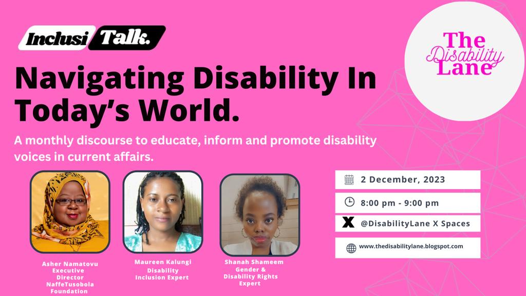 AsherAdvocates's tweet photo. Join us this Saturday, a trio of passionate disabled women, .@snshanah, @KalungiMaureen, and yours truly, as we navigate current affairs impacting our community.
Engage with us, and let's foster understanding! #DisabilityTalks #InclusionChampions https://t.co/jnIJ1vRqUD