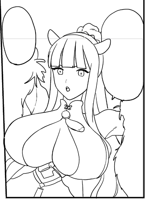 比較的おとなしい乳を描いている 