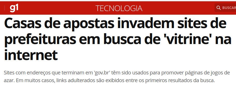 Casas de apostas invadem sites de prefeituras em busca de 'vitrine' na  internet, Tecnologia