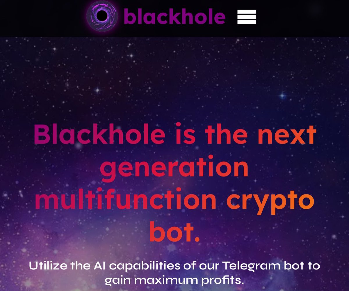 wabisuke_fxxk's tweet photo. $BLH ⚫️⚫️⚫️⚫️ @BlackholeERC 

aped 50K

A bot like tornado CASH  🌪🌪🌪🌪

The bot is running and staking dapps are also implemented. Rev share will also be announced in the future.  👀

✅UTILITY

-Blackhole: send 100% untrackable ETH transactions through our AI-powered blackhole. Completely no traces

-Blackhole Mix: send your ETH through 25 to wallets to incease anonymity in transactions.

-Blackhole Teleport: split your ETH to multiple wallets of your choice for ease of use.

-Blackhole Wallet Generator: generate a brand-new wallet(or more) for your very own purposes.

-Blackhole Wallet Tracker: track wallets of your choice to keep up-to-date with every transaction.

Please look for a suitable entry because liquidity is still shallow and price fluctuations are intense.