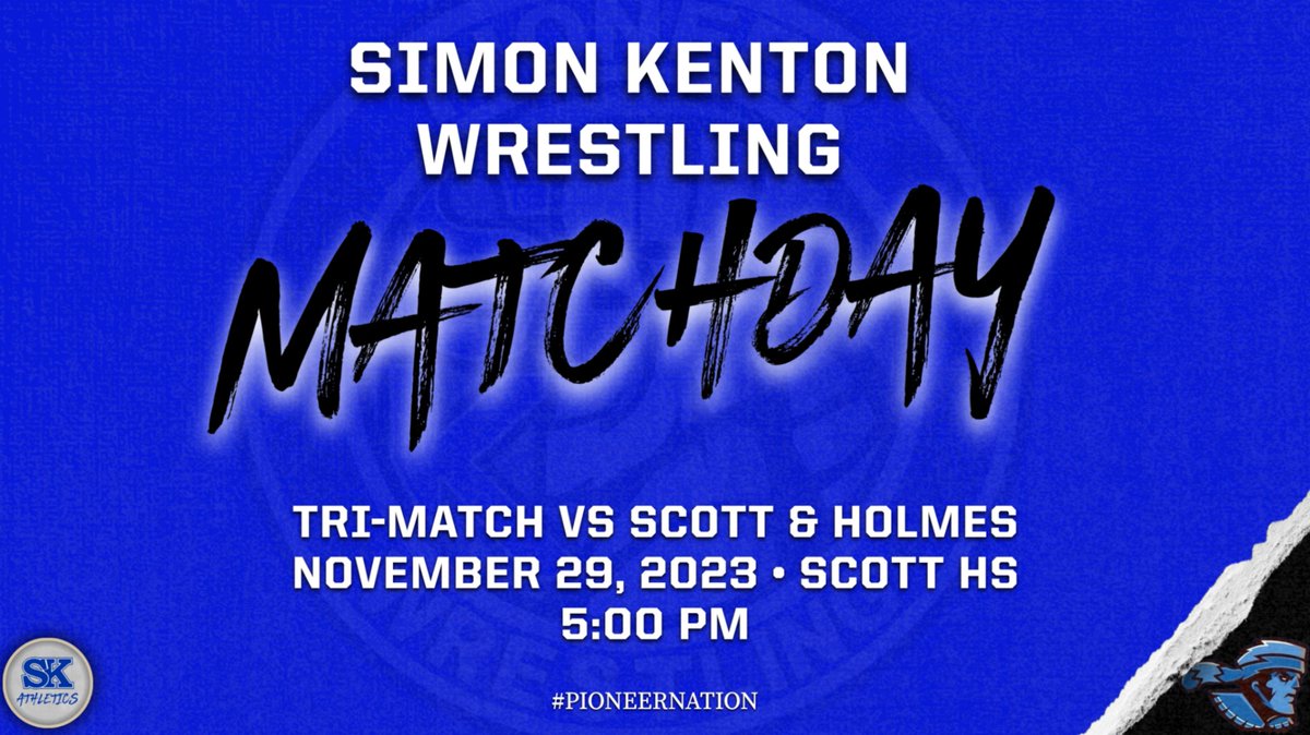 Boys Varsity Wrestling at Scott HS today!  Tickets can be purchased here:
gofan.co/event/1222454?…
#PIONEERNATION