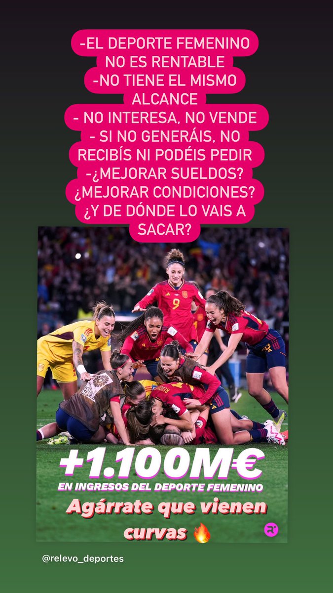 Me gustan los datos, los retos y las pocas expectativas para superarlas todas ✅
<a href="/relevo/">Relevo</a> #deportefemenino