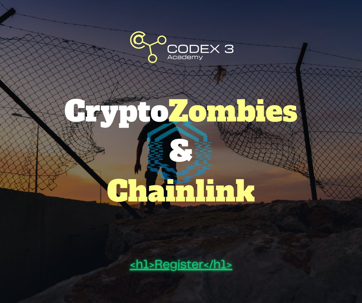 Codex3Academy's tweet photo. 🧠 Dive into Cryptozombies for an exciting journey into smart contract development! 💻 Explore the transformative potential of Chainlink Oracles and boost your Web3 skills. This week is all about intensive learning and practical application. Don't miss out! 🚀🌐 #Cryptozombies https://t.co/g7jjnzMVa8