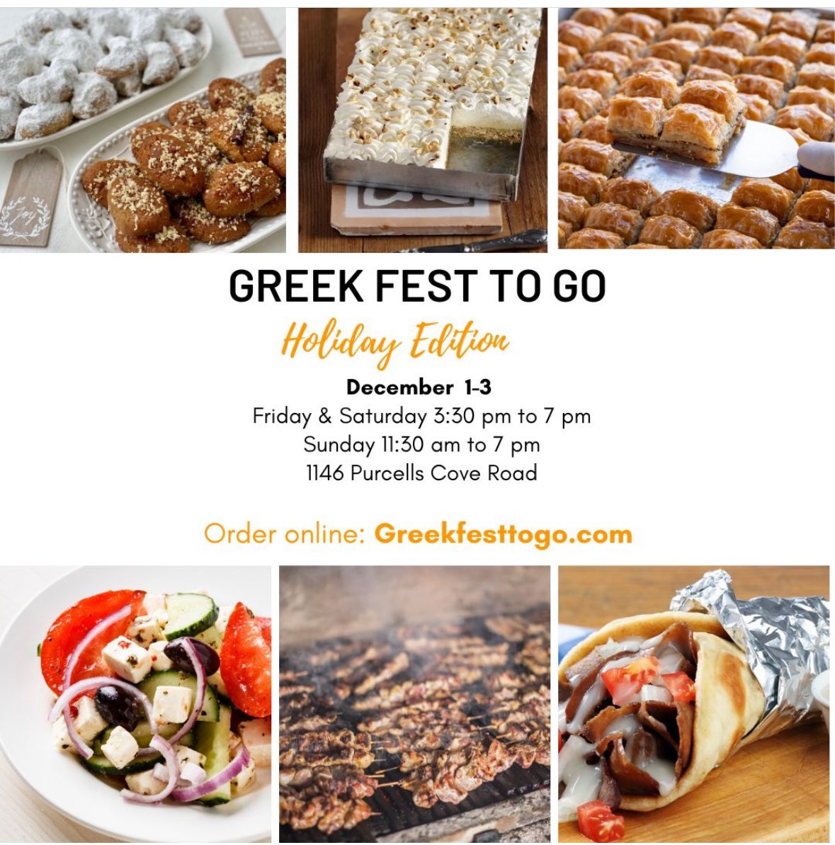 The Greek community is running a little fundraiser this weekend. Give yourself a break from cooking or baking this weekend 🇬🇷❤️👇🏼 
(pls share!) 

greekfesttogo.com/menu/