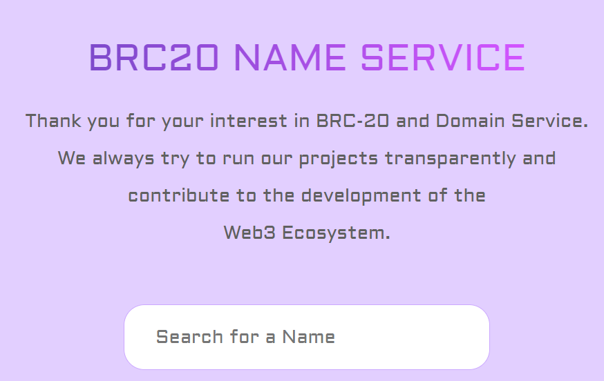 BRC-20 Name Service tweet media