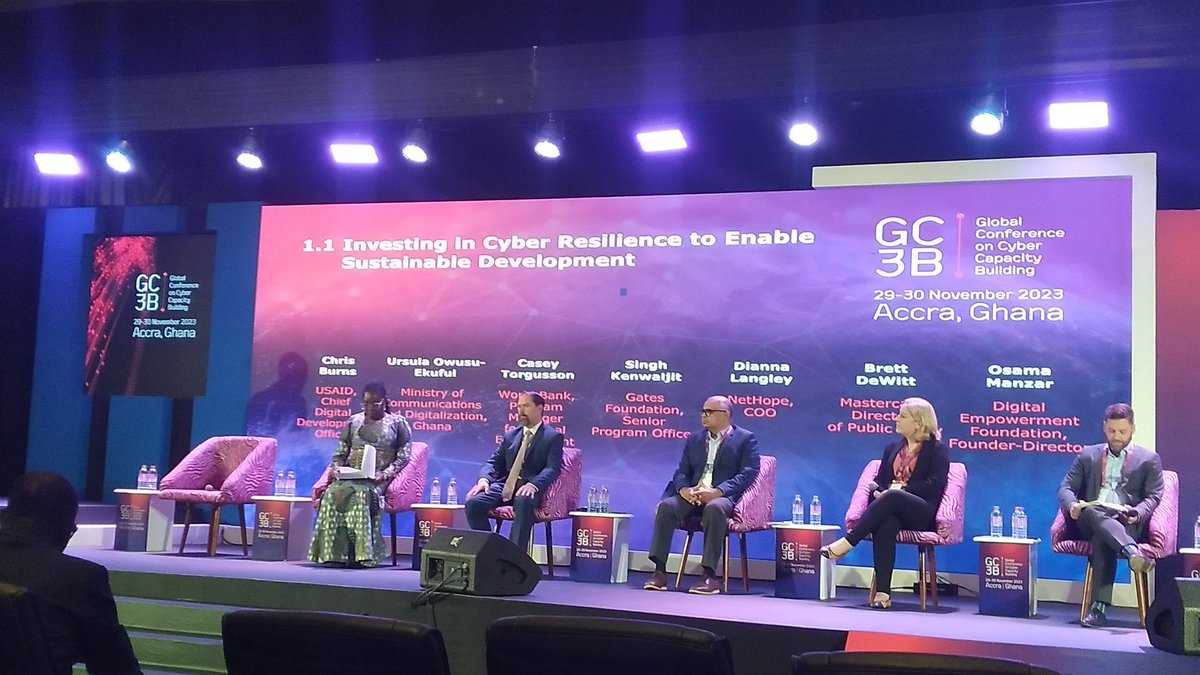 Listening to strategies for tackling bottom line issues for building cyber security capacity. #GC3B3 #AccraCall