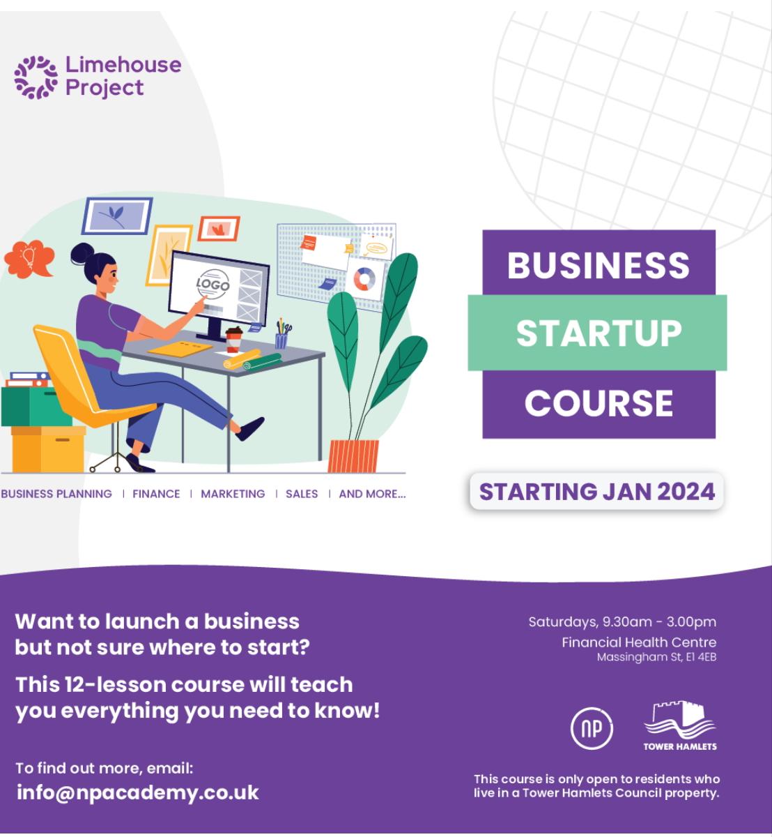 Dear Residents Join our 12-Lesson Business Startup Course and turn your business idea into reality! What you'll get: Expert guidance Practical knowledge Networking opportunities Only 15 places available. To express your interest using this link: forms.office.com/e/hypn6rsb85