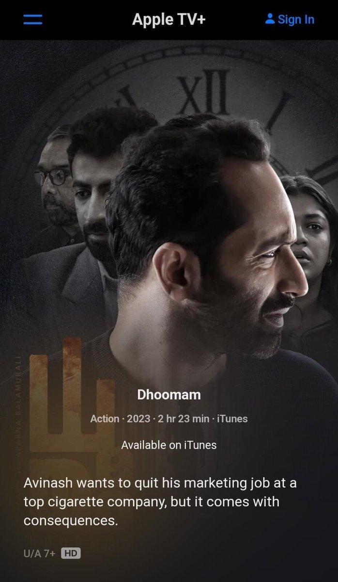 #Dhoomam (2023) Malayalam Movie Now Streaming On Apple TV🙂