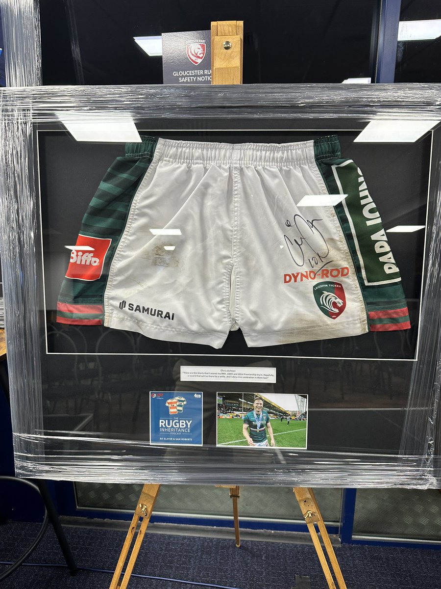 Here’s <a href="/ChrisAshton1/">Chris Ashton</a>’s 101 shorts. Record breaking 99th, 100th and 101st Premiership try scored wearing these. A unique piece of sporting memorabilia, inextricably linked to #4ed and <a href="/edslater/">Ed Slater</a>. These will be up for auction soon. 

We need everyone to know.