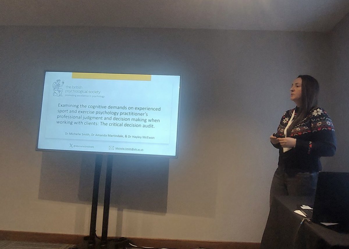 MichelleSmithMS's tweet photo. Enjoyed presenting our work on understanding the cognitive demands on experienced practitioners when working with clients 🧠 #PJDM @BPS_DSEP #DSEP2023 

Key findings:
📍Macrocognition required for practice 
📍Expert-novices differences in 
     knowledge and learning strategies https://t.co/gpRQmr694J