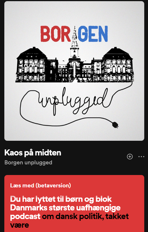Spotify har et hæderligt forslag til et nyt navn, hvis <a href="/triermogensen/">Lars Trier Mogensen</a> og <a href="/QvortrupHenrik/">Henrik Qvortrup</a> en dag bliver trætte af at hedde <a href="/BorgenUnplugged/">Borgen Unplugged</a>. #dkpol