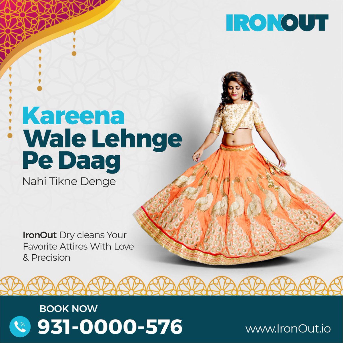 Apka lehenga bada hai mehenga, we do get that.
Get it dry cleaned from us to wear the spotless attire.

Call Now: 9310000576
.
#IronOut #IronOutofficial #Lehenga #Lehengadryclean
#weddingoutfitscare #weddingoutiftscleaning
#weddingseason #Drycleaning #professionaldrycleaning