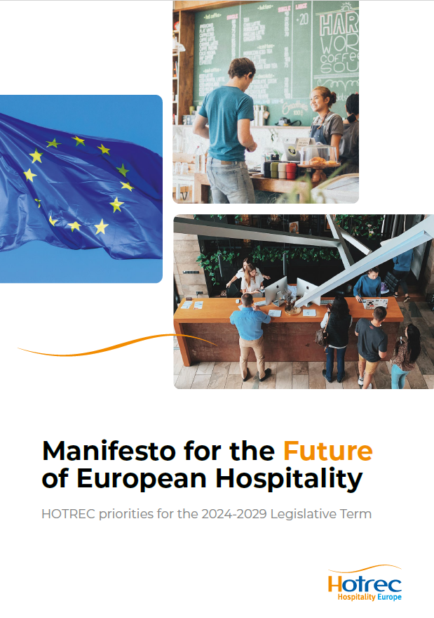 What are the priorities of #EUHospitality for the 2024-2029🇪🇺 Legislative Term? 

HOTREC just published its Manifesto for the Future of European Hospitality, highlighting the industry's🗝️asks for the next 5⃣ years.
👉tinyurl.com/yt98yjjz