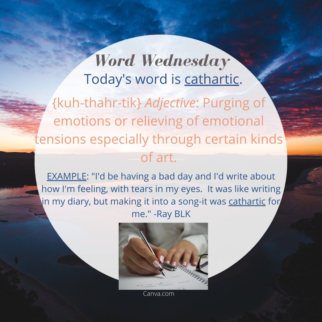 It's Word Wednesday, Dragons!!  What is something you might consider to be cathartic for you? #dosslibrary #wordwednesday #jcpslibraries @Doss_High @Doss_STEM @doss_business @Doss_Tech @JCPS_LMS