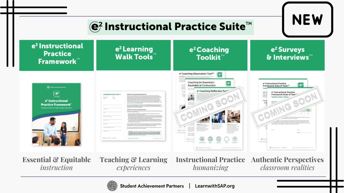 Student Achievement Partners (@learnwithsap) on Twitter photo Introducing the Essential x Equitable (e²) Instructional Practice Suite™ by
<a href="/learnwithSAP/">Student Achievement Partners</a>.🌟Build a shared vision, assess current teaching practices, and deliver relevant, engaging instruction for your students. bit.ly/3sSyuvL
#teaching #teacherchat #educhat #educators Introducing the Essential x Equitable (e²) Instructional Practice Suite™ by
<a href="/learnwithSAP/">Student Achievement Partners</a>.🌟Build a shared vision, assess current teaching practices, and deliver relevant, engaging instruction for your students. bit.ly/3sSyuvL
#teaching #teacherchat #educhat #educators