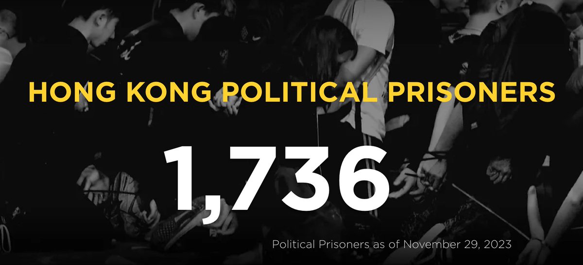 4 new #PoliticalPrisoners in #HongKong on Wed: -1 remanded after arrest for #sedition for wearing a shirt w/ slogans -3 remanded pending sentencing after conviction for arson for throwing petrol bombs at parking lot of police recreation club Now 1,736 political prisoners in all.