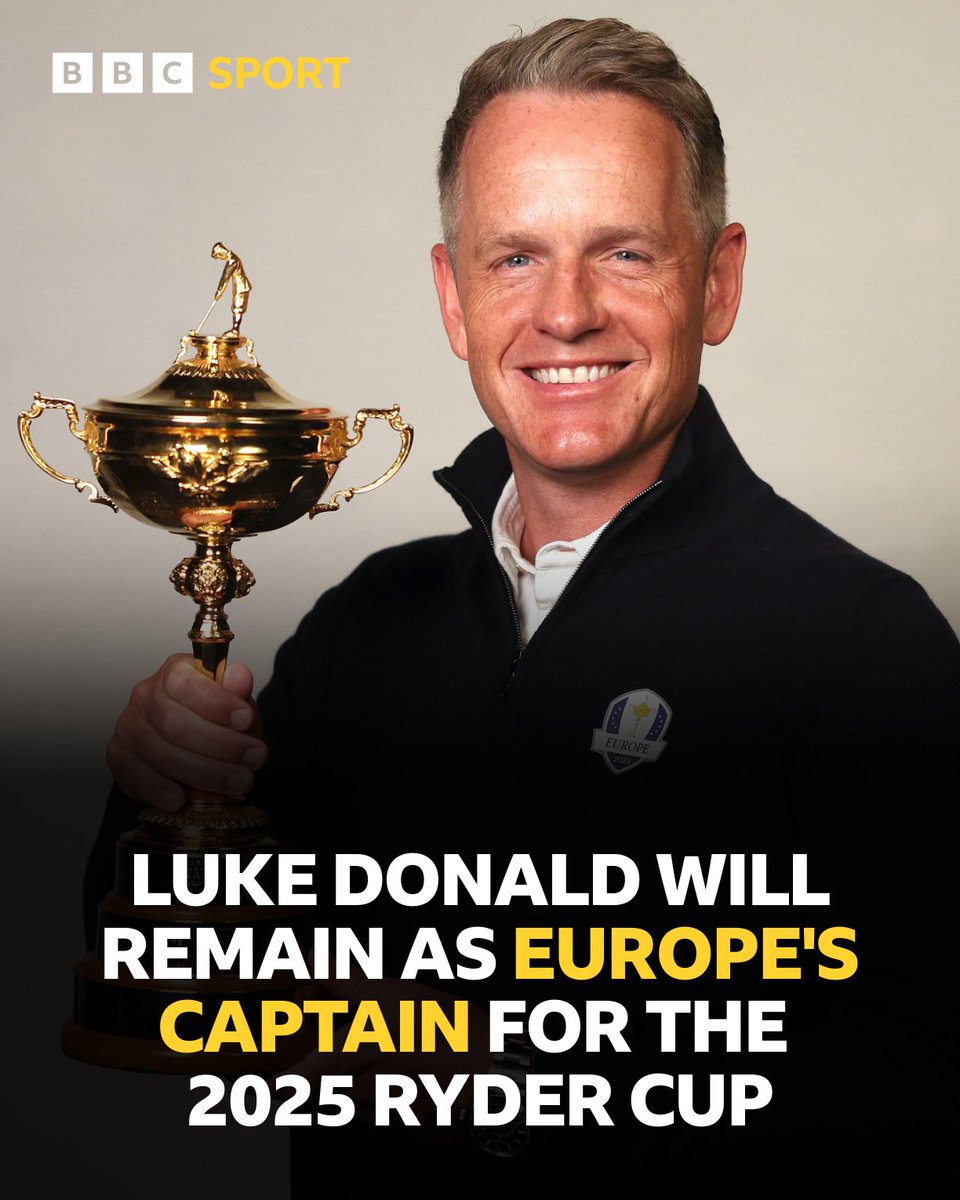 He will become the first Europe captain to serve consecutive terms since Bernard Gallacher between 1991-1995 👏 

#BBCGolf #RyderCup