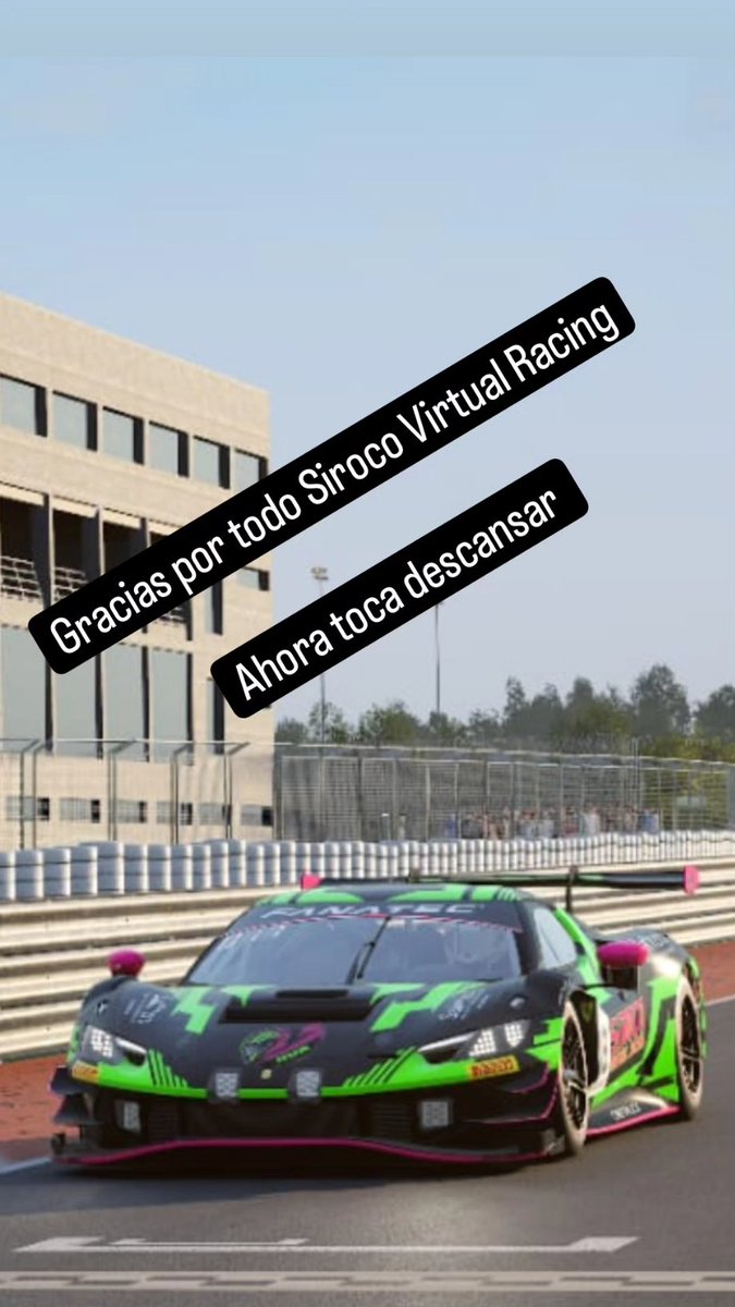 Por motivos personales dejo por propia voluntad Siroco Virtual Racing. A sido un placer. Nos vemos en pista