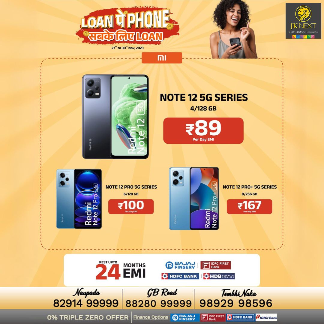 JKNextMobiles's tweet image. Enjoy LOWEST EMIs on the #Note12 with JK Next. 

Call 88280 99999.

#Mi #Deals #Accessories #Naupada #Tembhinaka #HiranandaniEstate #Thane