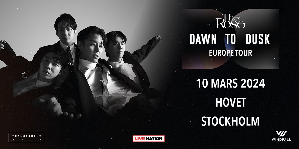 Nu står det klart att det sydkoreanska indierockbandet The Rose återvänder till Sverige 2024 för att inta Hovet den 10 mars som en del av deras turné "Dawn to Dusk".

Biljettsläpp tisdag 5 december 10:00 via LiveNation.se!