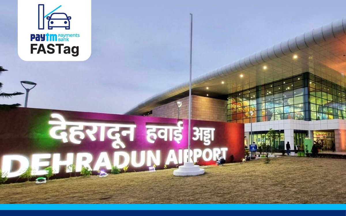 Dehradun, here we come! 🚗 India’s largest issuer of #FASTags now enables parking payments at the @aaidoonairport, enabling visitors with contactless and seamless parking. Know more here: paytmbankblog.wpengine.com/2023/11/paytm-… #PaytmKaro #PaytmPaymentsBankFASTag