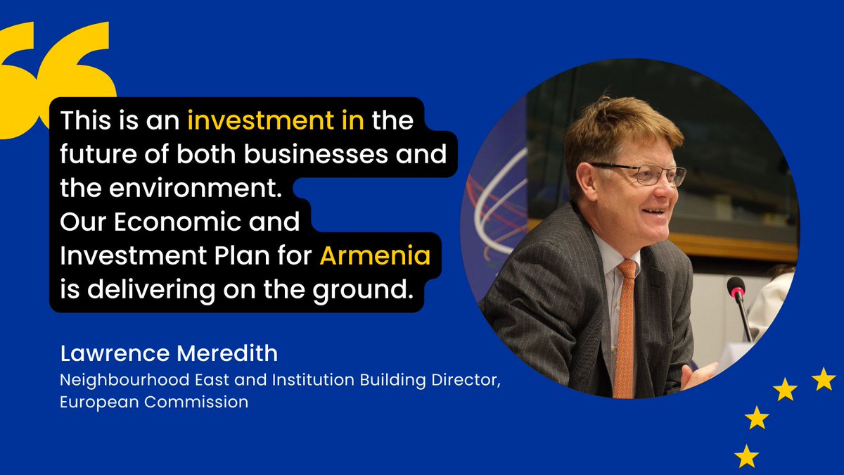 The @EBRD and the 🇪🇺 are supporting Armenian SMEs by boosting access to finance with 🇦🇲Ardshinbank

Our financing will support investments in environmentally friendly equipment and production upgrades that meet 🇪🇺 standards

eeas.europa.eu/delegations/ar…

#EU4Business