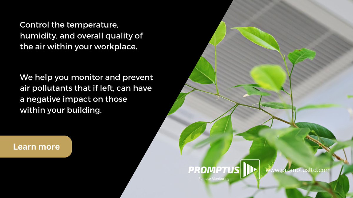 🌬️ At Promptus Ltd, we understand the importance of monitoring the quality of your indoor air 👉 promptusltd.com/indoor-air-qua… 

#IoT #IIoT #InternetOfThings #RemoteMonitoring #ESG #CarbonFootprint #IAQ #AirQuality #AirQualityMonitoring #IndoorAirQuality #FacilitiesMaintenance