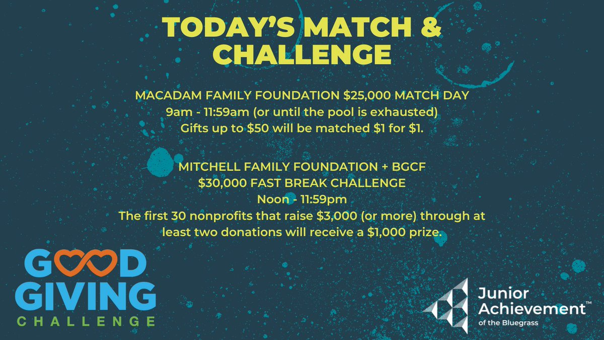 JABluegrass's tweet photo. Thank you to all who have participated in this year’s Good Giving Challenge so far! Your support ensures that we continue to influence and invest in the lives of 
our youth. You can give today by going to https://t.co/1U6BjjZWjC.

#GoodGivingChallenge #BGgives #JABluegrass https://t.co/7xrOnUVH45