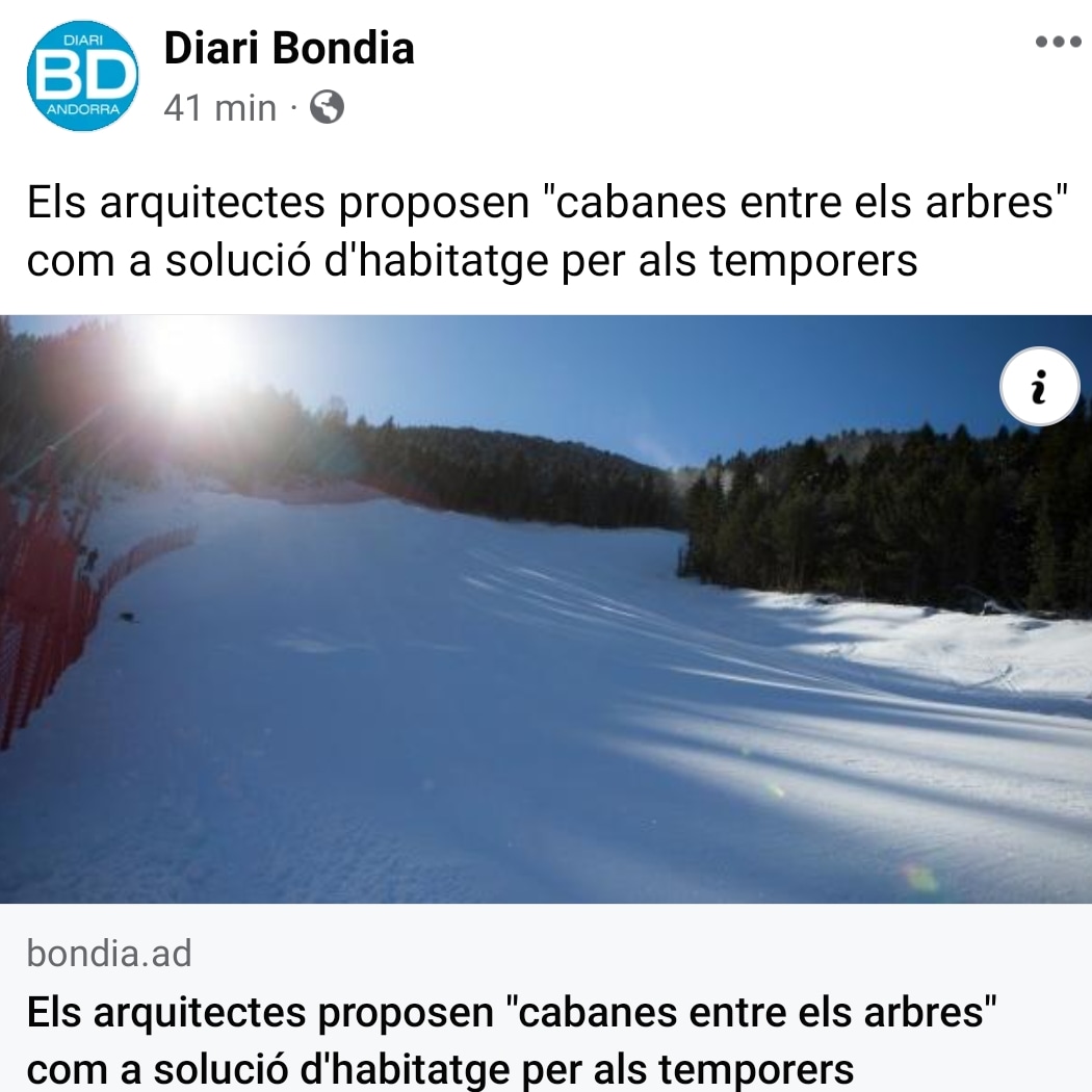 Els arquitectes han proposat construir cabanes entre els arbres per solucionar els problemes de l'habitatge dels temporers, és subrealista! Les necessitats també les faran entre els arbres? Acabaran proposant que muntin tendes de campanya al capvespre i les desmuntin a l'alba...