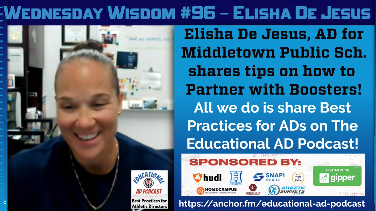 Jake von Scherrer, CMAA The Educational AD Podcast (@jakestouchdown) on Twitter photo Elisha De Jesus @MiddletownPS talks Booster Clubs on The EducaAD Podcast!
podcasters.spotify.com/pod/show/educa… <a href="/coach_ad/">Coach & AD Magazine</a> <a href="/AD__insider/">Athletic Director Insider</a> <a href="/NOMAD0619/">NOMADassociation</a> <a href="/GCWHSS/">Global Community of Women in High School Sports</a> <a href="/NIAAA9100/">NIAAA</a> <a href="/NYSAAA6/">NYSAAA</a> <a href="/MIAAAADs/">MIAAA</a> <a href="/MIAA033/">MIAA</a> <a href="/WeCOACH/">WeCOACH</a> <a href="/CSADAOnline/">CSADA</a> <a href="/MDSADA/">MSADA</a> <a href="/MSHSAAOrg/">MSHSAA</a> <a href="/collegead/">CollegeAD</a> #WomanCrushWednesday #LeadershipDevelopment Elisha De Jesus @MiddletownPS talks Booster Clubs on The EducaAD Podcast!
podcasters.spotify.com/pod/show/educa… <a href="/coach_ad/">Coach & AD Magazine</a> <a href="/AD__insider/">Athletic Director Insider</a> <a href="/NOMAD0619/">NOMADassociation</a> <a href="/GCWHSS/">Global Community of Women in High School Sports</a> <a href="/NIAAA9100/">NIAAA</a> <a href="/NYSAAA6/">NYSAAA</a> <a href="/MIAAAADs/">MIAAA</a> <a href="/MIAA033/">MIAA</a> <a href="/WeCOACH/">WeCOACH</a> <a href="/CSADAOnline/">CSADA</a> <a href="/MDSADA/">MSADA</a> <a href="/MSHSAAOrg/">MSHSAA</a> <a href="/collegead/">CollegeAD</a> #WomanCrushWednesday #LeadershipDevelopment