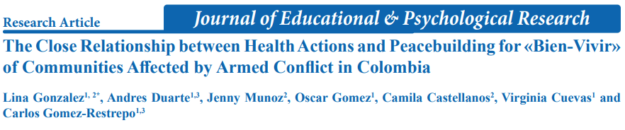 osqreen's tweet photo. In our recent paper, we highlight the significant link between #health, #mentalhealth, and #peace-building in #Colombia. Discover how people manage their resources to achieve communal well-being: https://t.co/NCN36Gm0VR https://t.co/MtRoR7suD1
