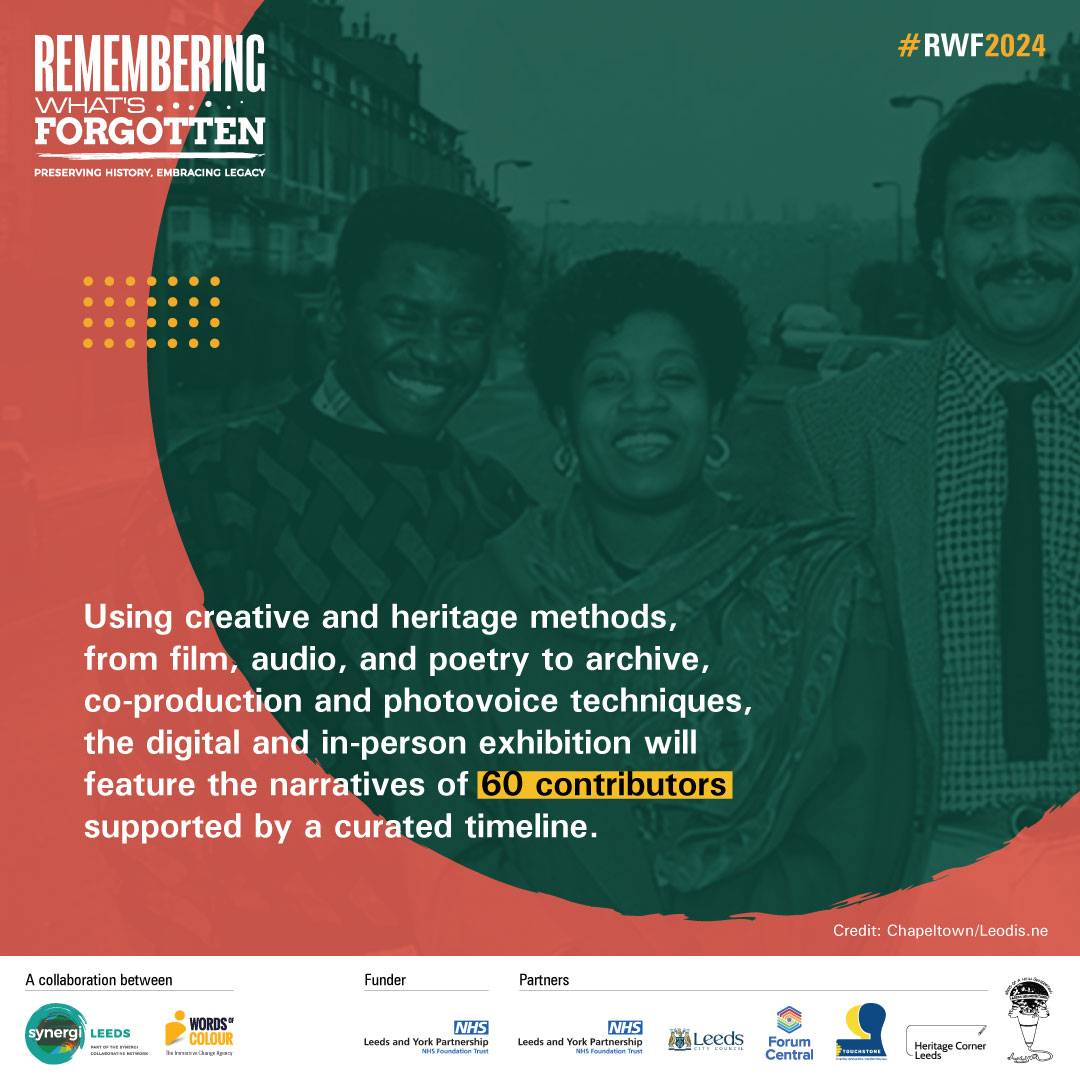 LeedsSynergi's tweet photo. The programme will harness the power of #creative interventions and #oralhistory to centre often hidden and overlooked community knowledge, contributions, legacies and #livedexperience narratives. #RWF2024 https://t.co/oYqizV57ji