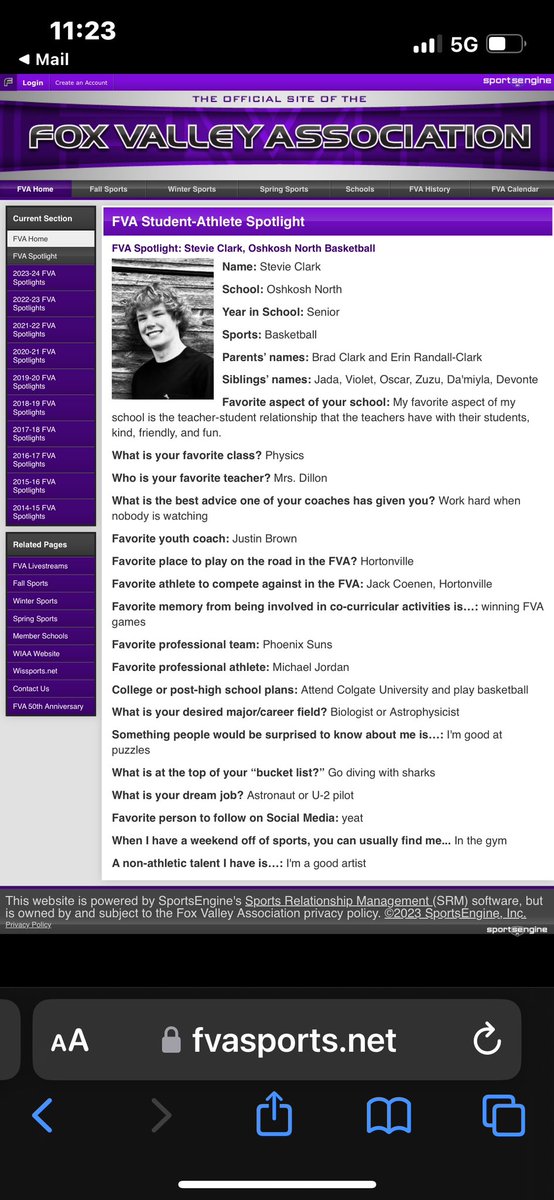 northhoops's tweet photo. @stevie23clark   Beyond the court for the FVA Spotlight. #EAT #Spartans https://t.co/7LJpuVV0ka