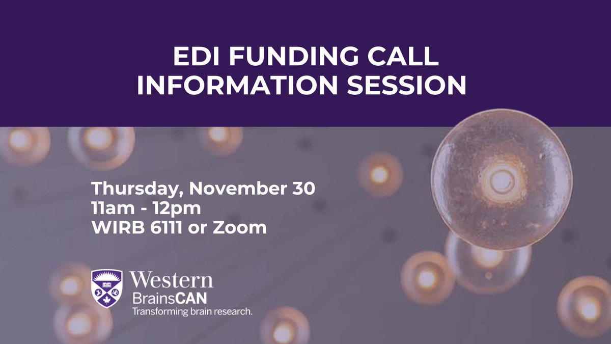 🗓️ Join us tomorrow for an information session on our new EDI Funding Call. Learn about the funding available for #EDI training and new initiatives available at #WesternU. Register: uwo.eu.qualtrics.com/jfe/form/SV_9Q…