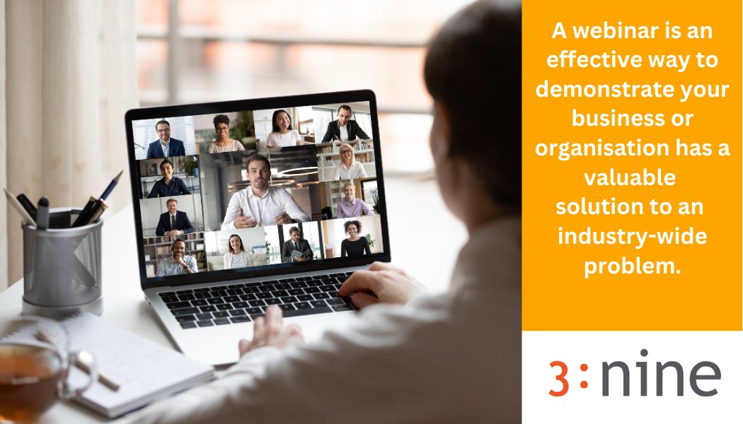 3ninePR's tweet photo. How can you use webinars to inform and educate your target market? Here's how we approached it for one client looking to reach NHS customers: https://t.co/yfXIe8OdOT #PublicRelations #ThoughtLeaders #webinar https://t.co/2otOW0WjUw