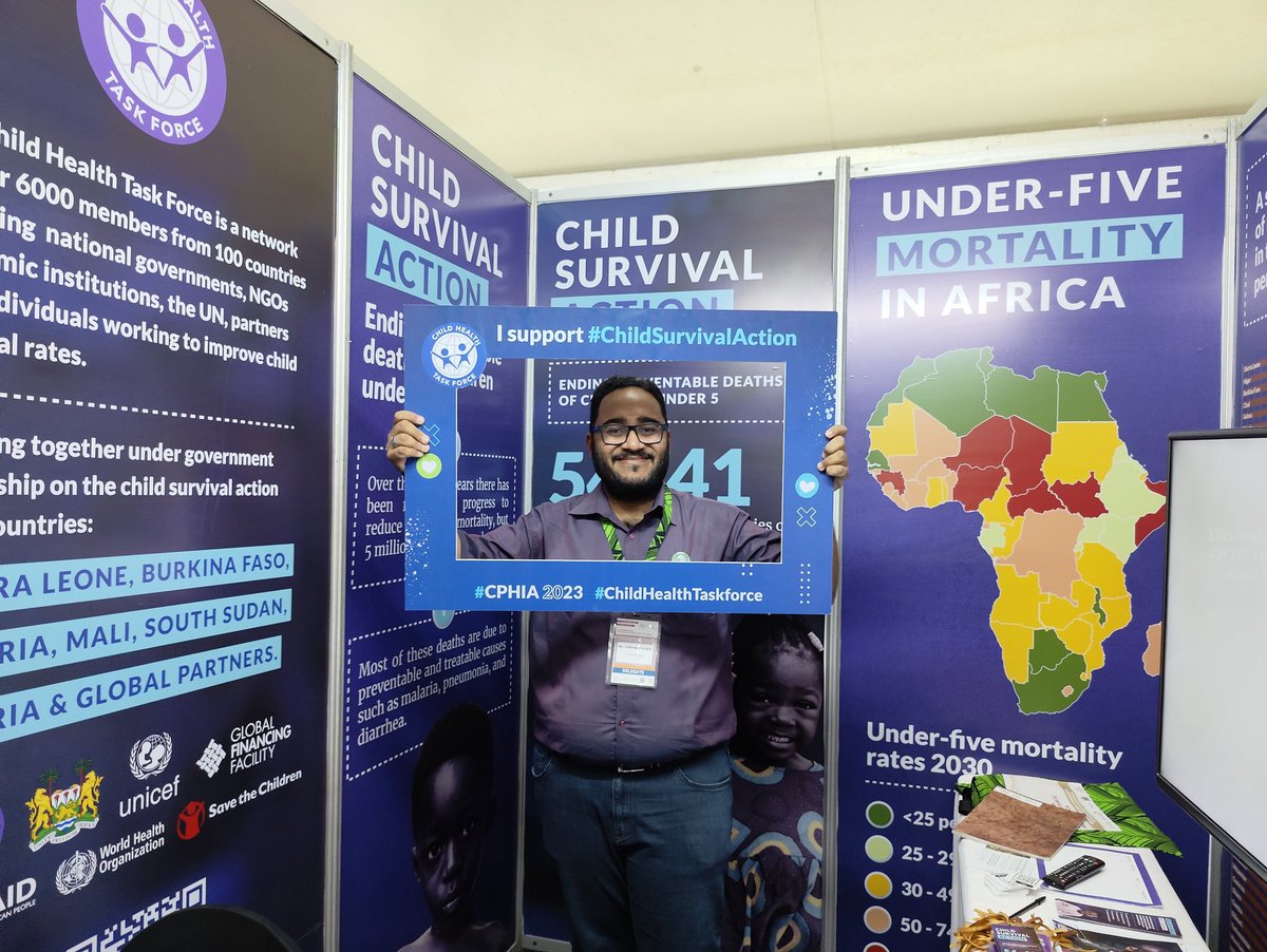 I visited the #ChildHealthTaskForce booth & pledged 'I support #ChildSurvivalAction' which I have been doing in #Tanzania 🇹🇿 through the work with @FHMEngage & @ailabtz. Join me in this pledge & let's all work towards improving child #health in #Africa & globally #CPHIA2023