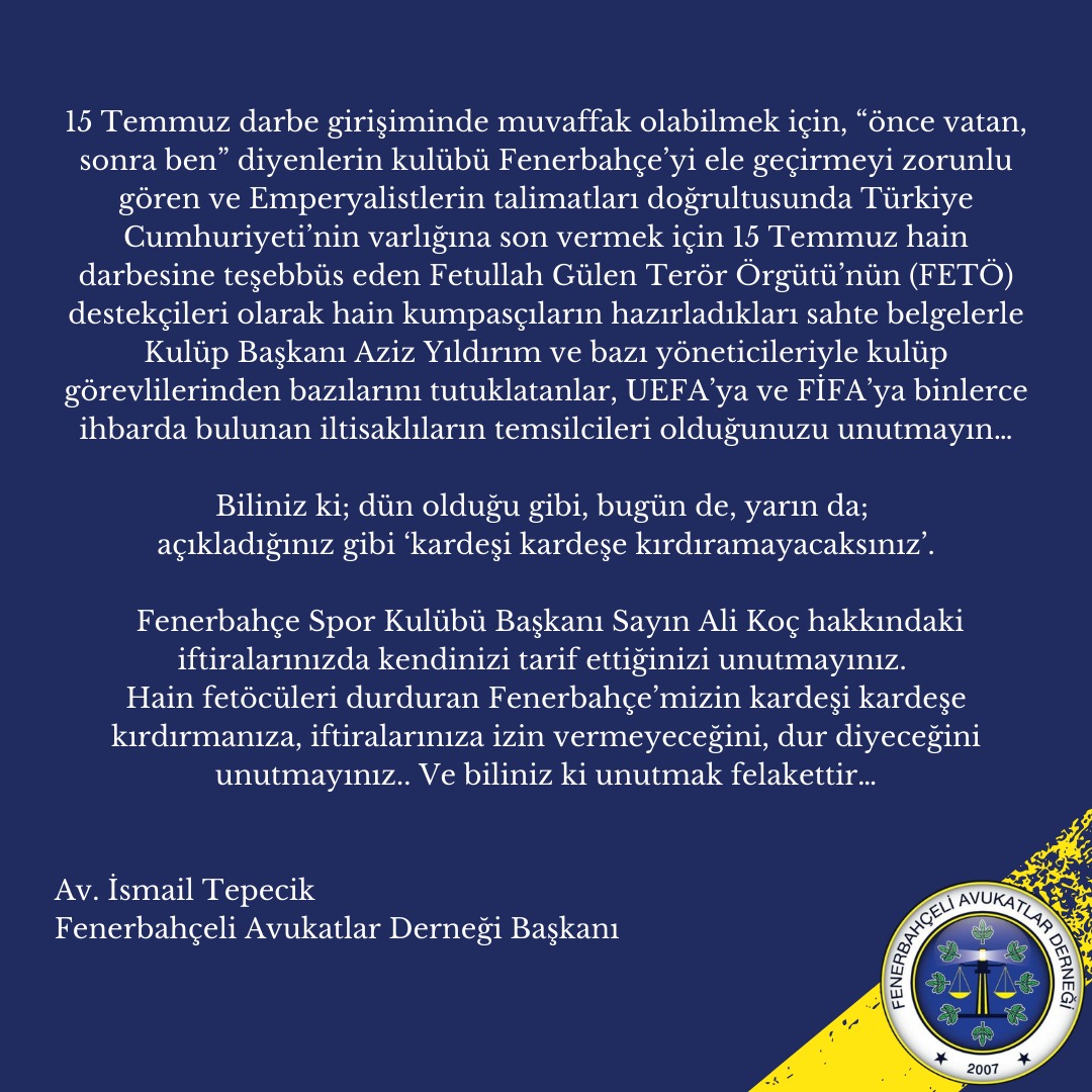 Türk futbolundan kirli ellerinizi çekiniz!