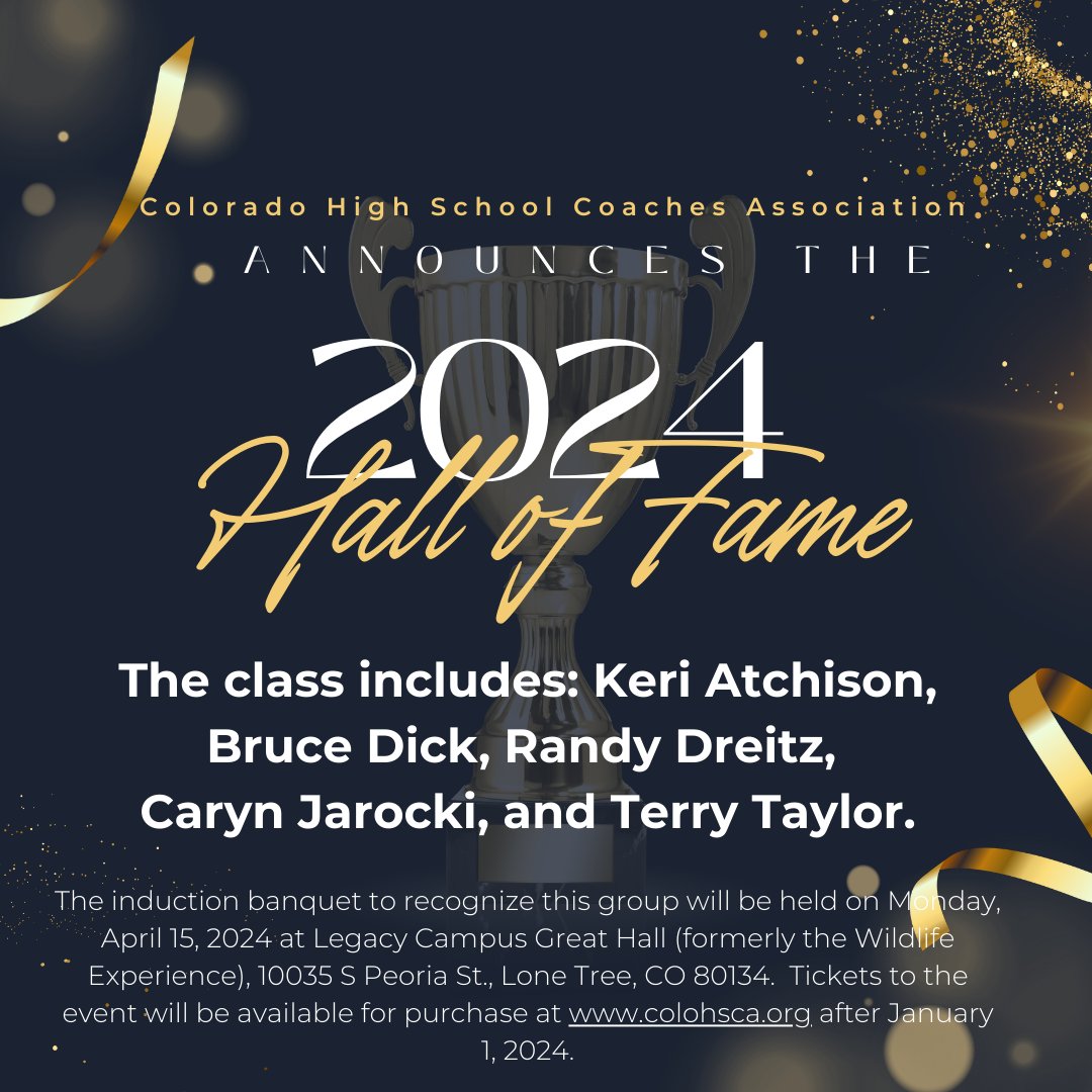 CHSCA's tweet photo. CHSCA announces the Hall of Fame class for 2024~ Read about the inductees here: https://t.co/5WkThTjl7D @vistapoms
@HRHS_Wbb
@BeyondsportsBD
@RangeviewATHL
@BeetdiggersAD @CHSAA @CoPreps @9Preps https://t.co/13TALEbC8h